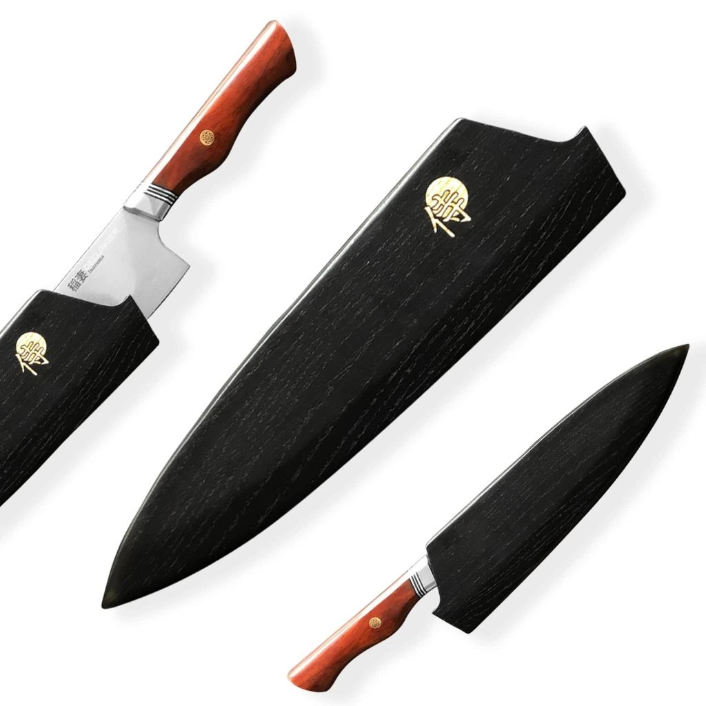 foto D�ev�n� magnetick� Saya Dellinger pro n�� Chef/Gyuto, ost�� do 210 mm, �ikm� bolster